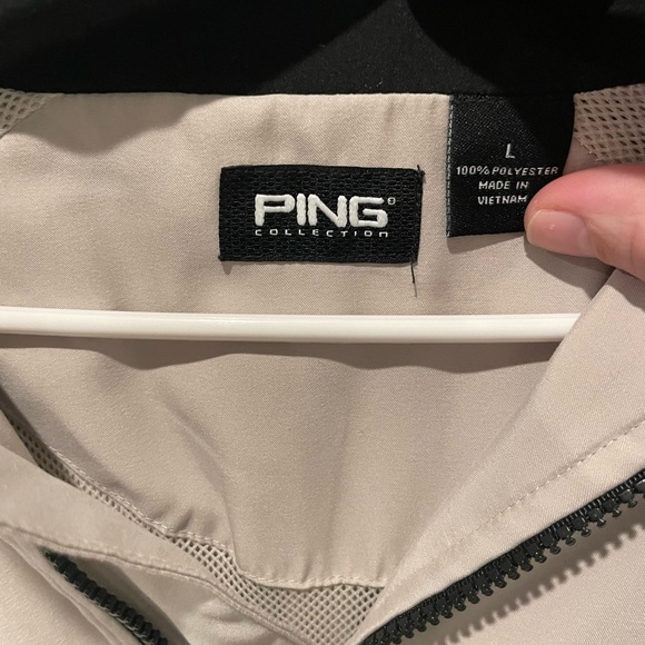 Men’s Ping Collection Golf Windbreaker Tan Jacket Size Large - Picture 3 of 10